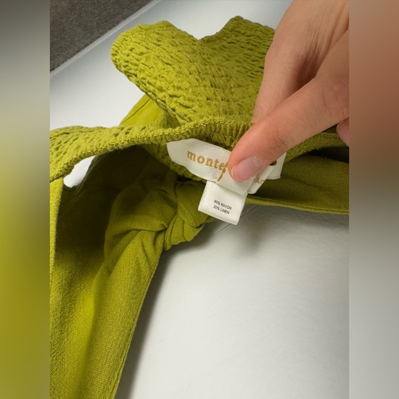 Women Cute Bow Tie Camisole Green Lime Sexy VNeck Tank Tops Rib-Knit Summer Crop - Picture 8 of 8